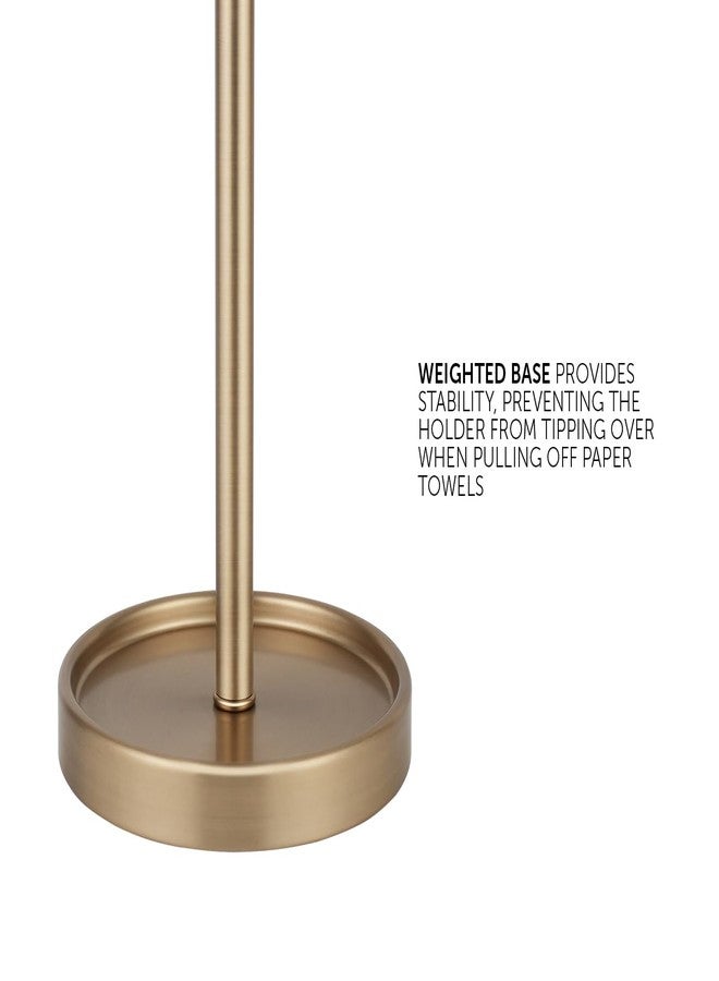 Ivilon حامل مناشف ورقية من إيفيلون - تصميم عصري بسيط مع غطاء طرفي محزز - لون ذهبي دافئ - Image 5